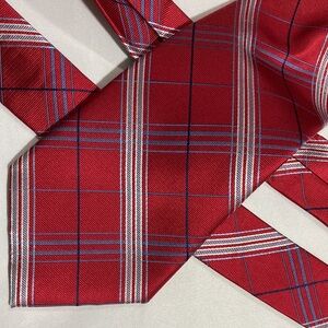 Nautica Mens Neck Ties Silk Burgundy Sky Blue Stripe 57 1/2”